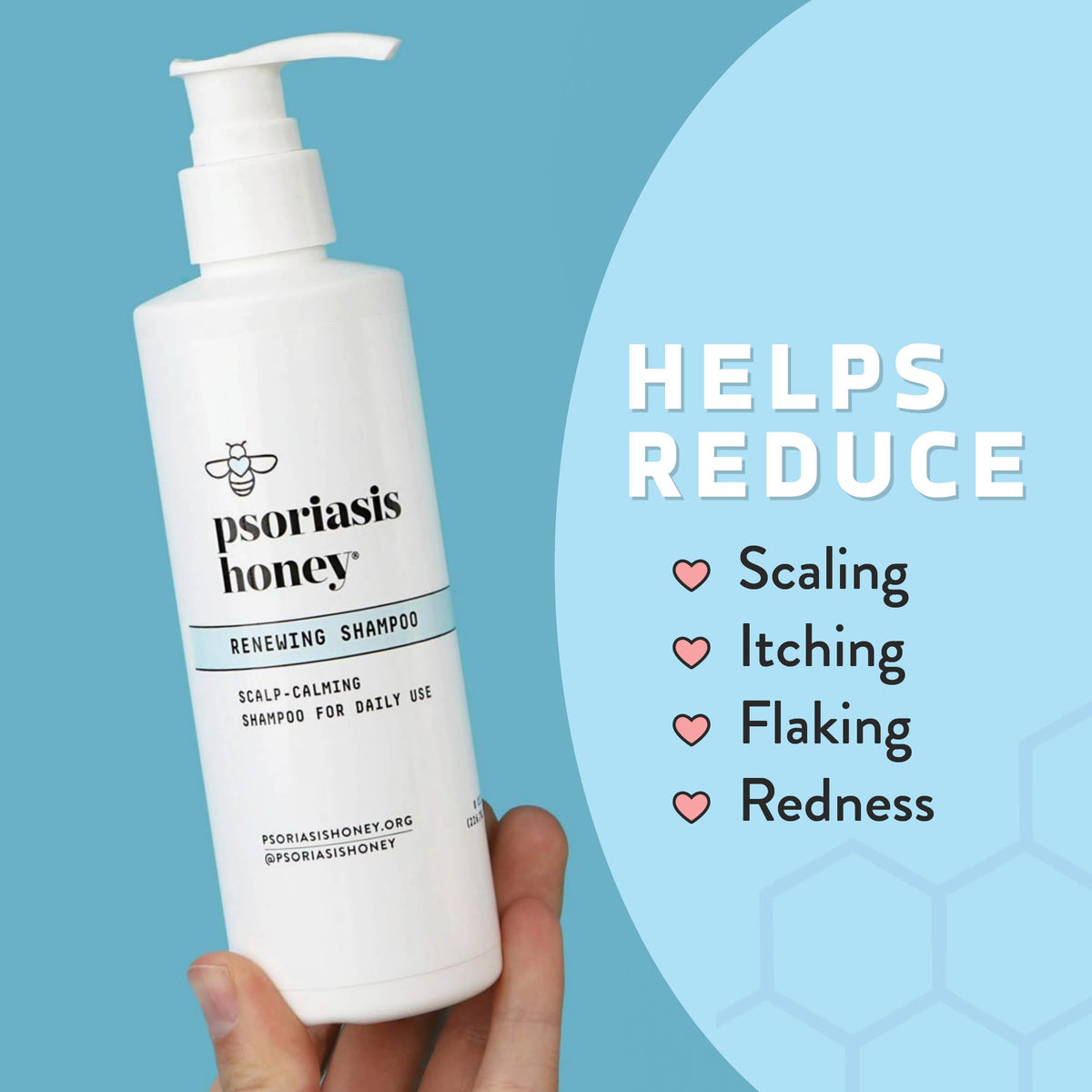 PSORIASIS HONEY creamy lather texture for gentle scalp cleansing