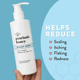 PSORIASIS HONEY creamy lather texture for gentle scalp cleansing