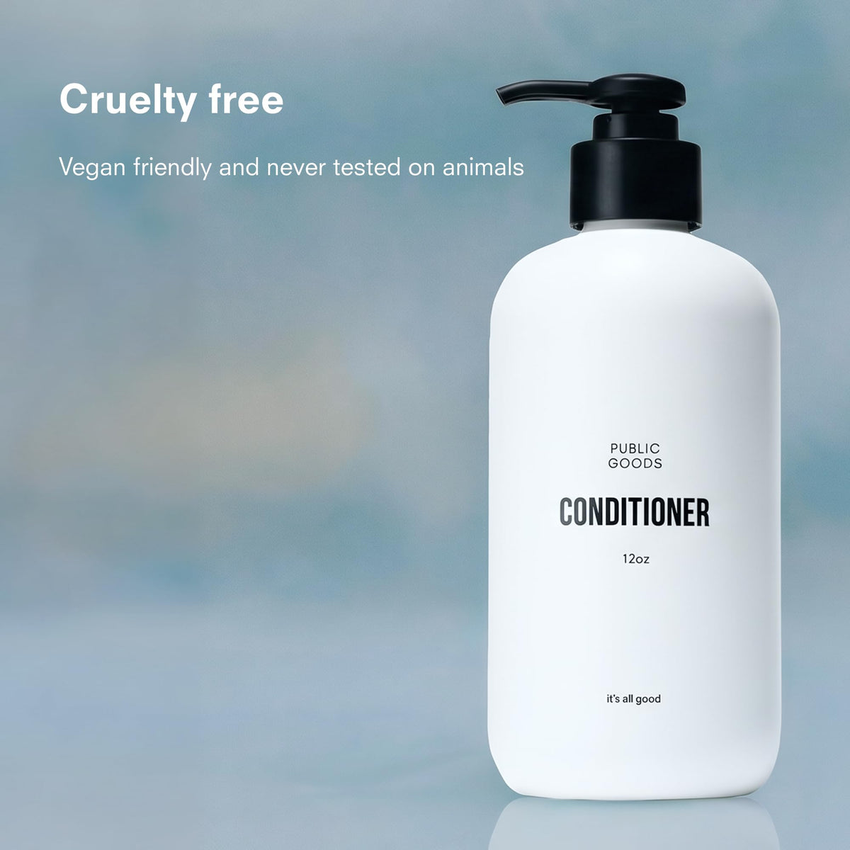 Creamy conditioner texture on palm from Public Goods showing rich moisture