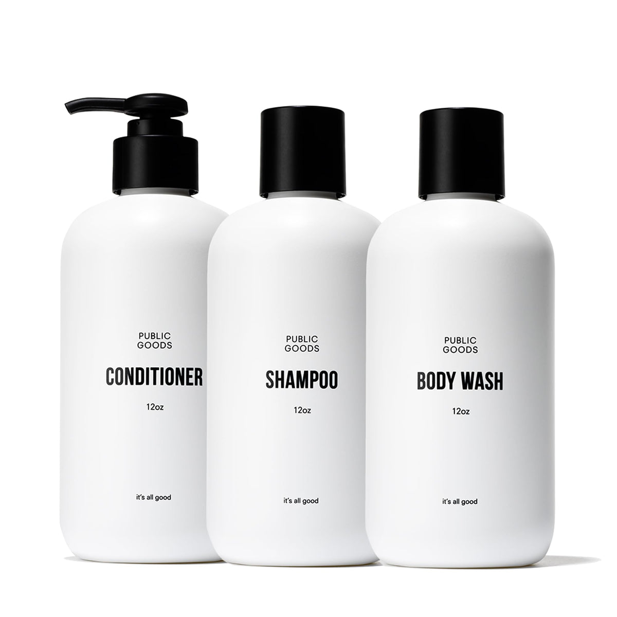 Public Goods front packaging showing three bottles and clear product benefits