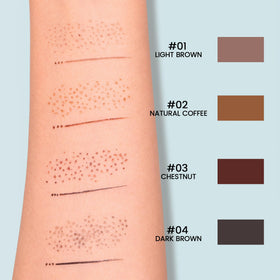 Pudaier freckle pen in use on face for speedy realistic sun-kissed accents