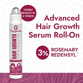 Puggaree roll-on applicator close-up highlighting precision tip for targeted scalp treatment