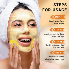 Pumkot pad in hand demonstrating one-step cleansing and convenient application