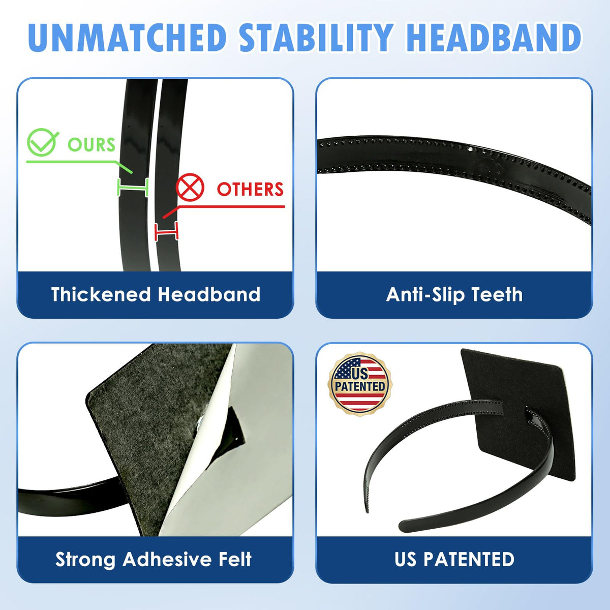 PUNCHMAN black headband inside mortarboard providing anti-slip hold