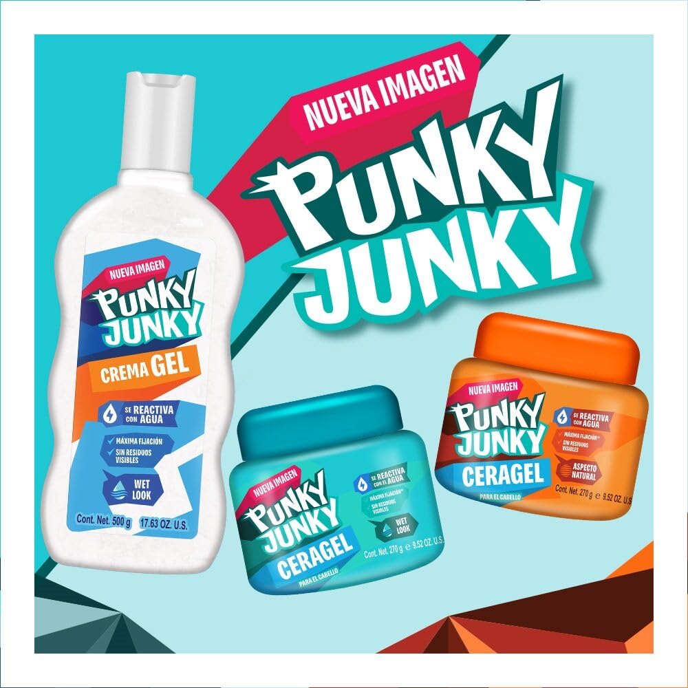 Punky Junky label close-up highlighting features and easy restyle benefit