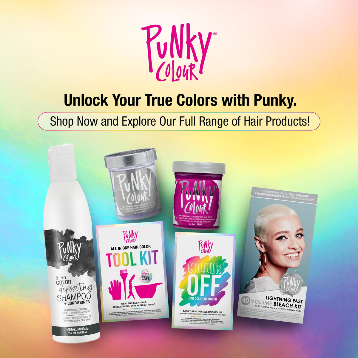 Punky Metaluminous bottle on bathroom shelf suggesting easy at-home maintenance