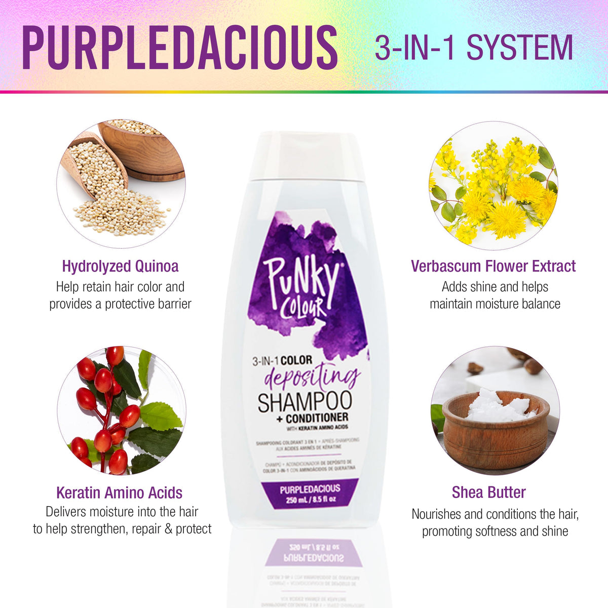 Punky Purpledacious being applied to damp hair, highlighting easy in-shower usage