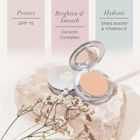 PÜR MINERALS application with brush demonstrating even coverage and quick blending