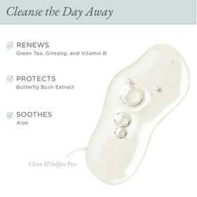 PÜR MINERALS clear gel texture close-up highlighting gentle foam benefit