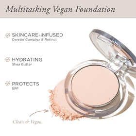 PÜR MINERALS powder close-up texture highlighting fine-milled formula for blendability