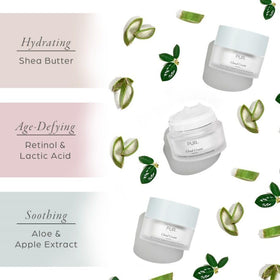 PÜR MINERALS product being applied on finger showing easy absorption benefit