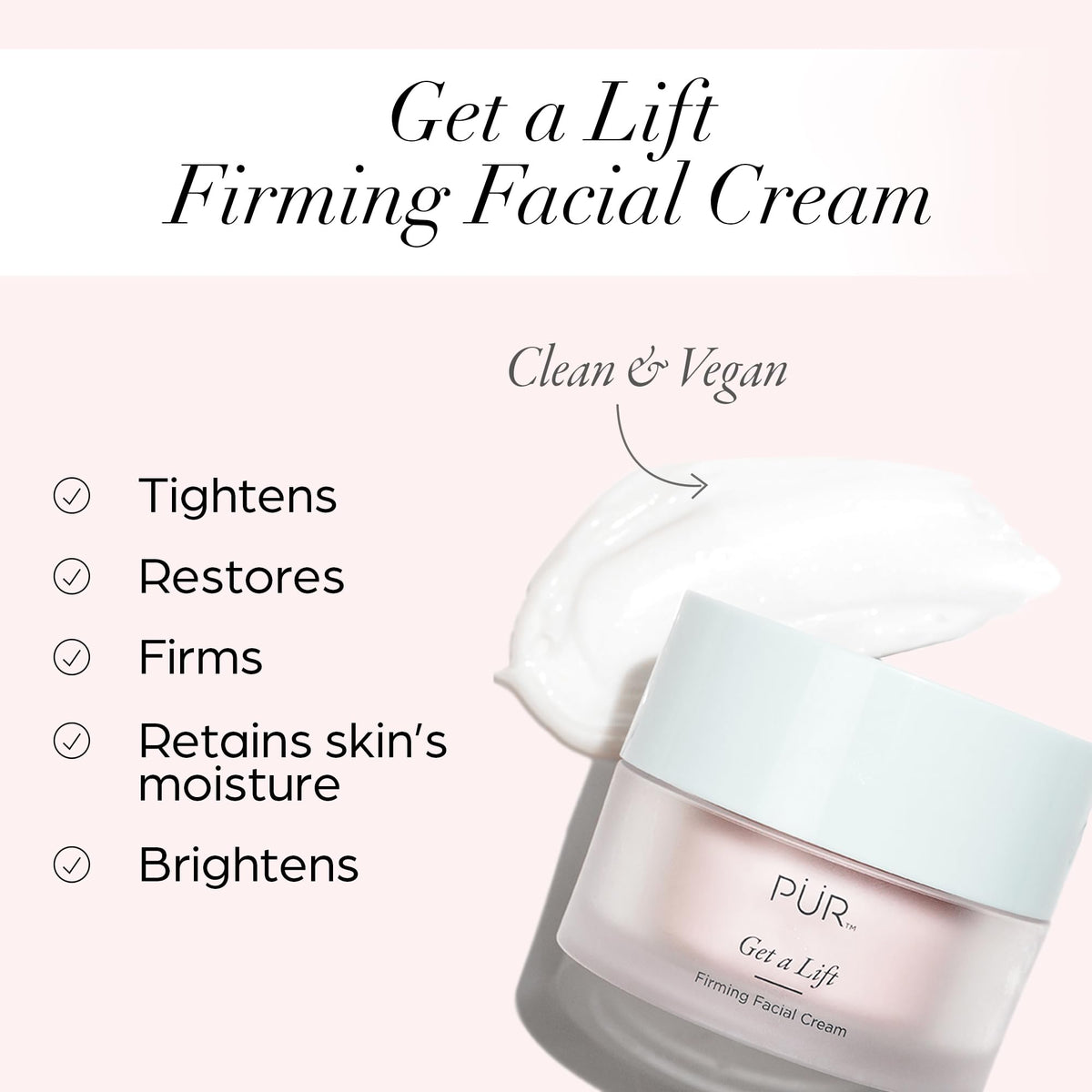 PÜR MINERALS cream texture close-up showing lightweight spreadability for fast absorption