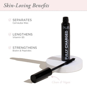 PÜR MINERALS mascara texture swipe showing smooth, buildable formula