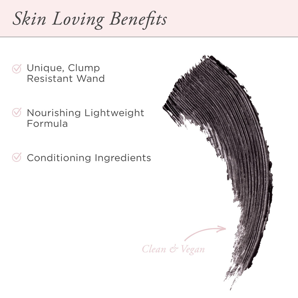 PÜR MINERALS mascara wand close-up revealing bristles for precise application benefit
