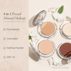 PÜR MINERALS pan close-up highlighting finely milled minerals for smooth coverage