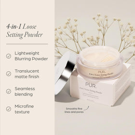 PÜR MINERALS open jar with sifter and sponge for precise application
