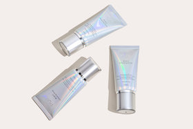 PÜR MINERALS primer swatched on hand to demonstrate blendability and hydration