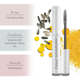 PÜR MINERALS before and after lashes demonstrating visible length and volume benefit