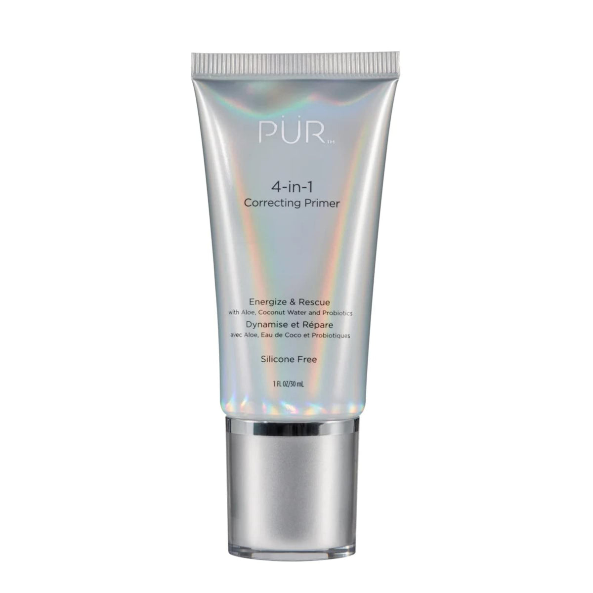 PÜR MINERALS front packaging showing tube and label, promotes easy priming