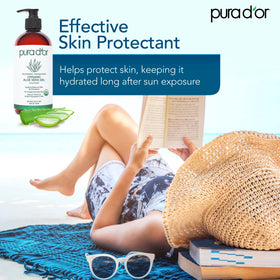 PURA D'OR applied on forearm to soothe and hydrate irritated skin