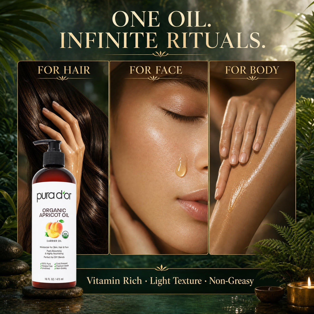 PURA D'OR scalp massage using oil to soothe dryness and boost circulation