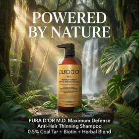 PURA D'OR back label close-up highlighting active ingredients and directions