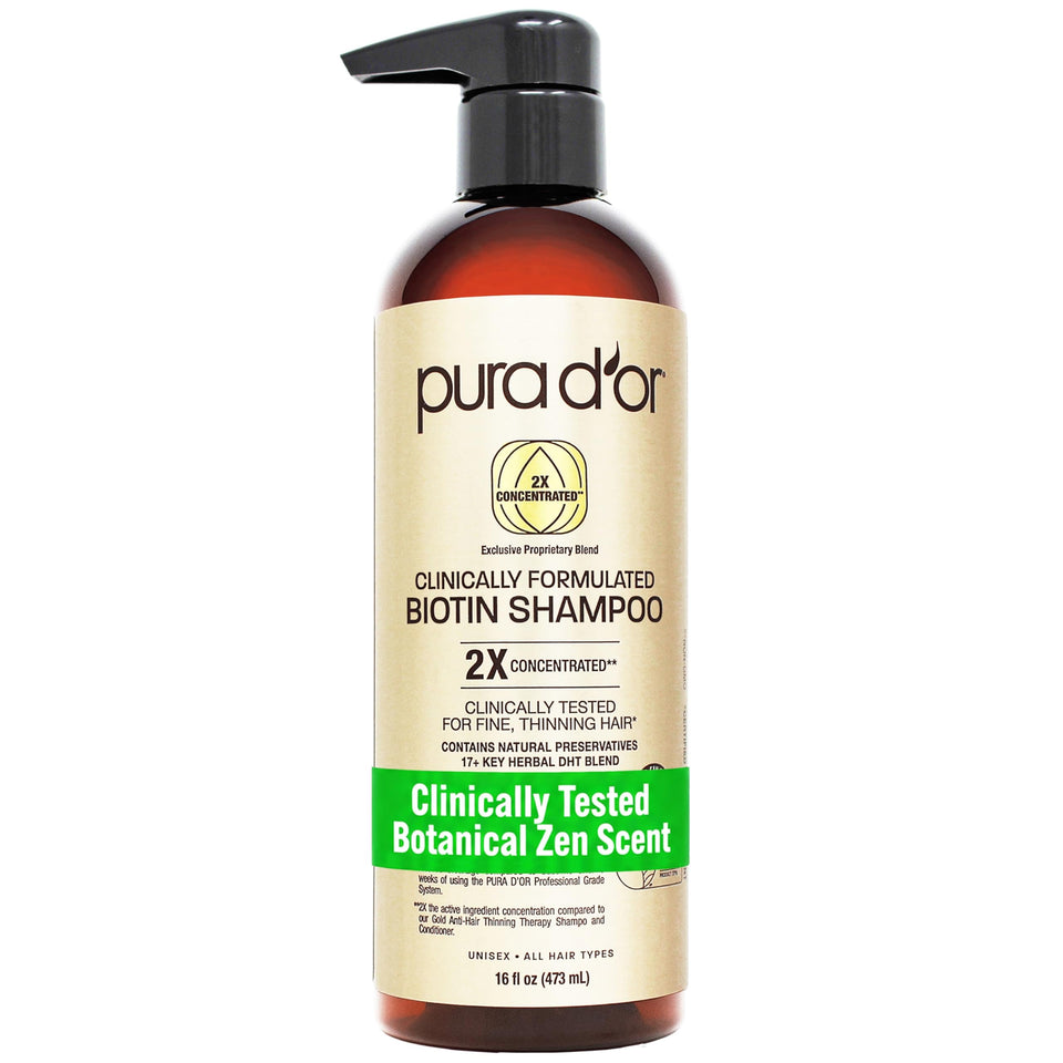 PURA D'OR front bottle view showing clear branding and benefits