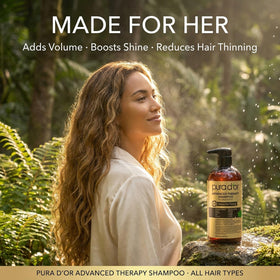 PURA D'OR botanicals arranged to show sourced natural ingredients