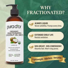 PURA D'OR bottle with essential oils showing ideal carrier oil for blends