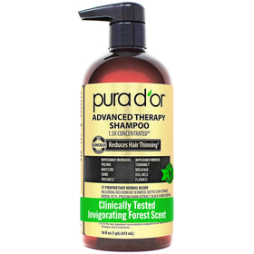 PURA D'OR front bottle view showing clean packaging and product benefit