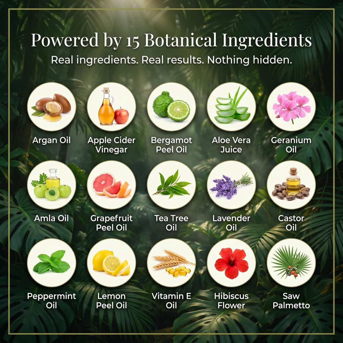 PURA D'OR bottle label zoom showing ingredients list for informed choice