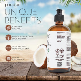 PURA D'OR close-up oil texture in palm showcasing lightweight absorption benefit