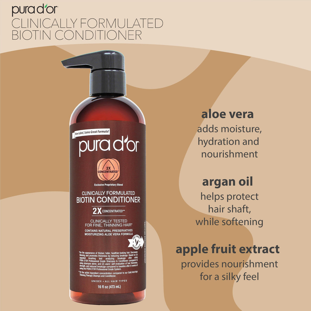 PURA D'OR creamy conditioner texture close-up for deep moisture