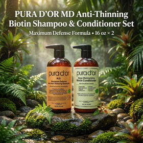 PURA D'OR conditioner close-up showing creamy texture for soft detangling