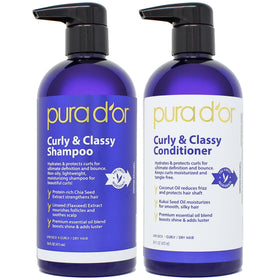 PURA D'OR front packaging showing the curl-focused set and benefits