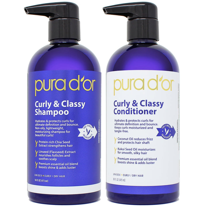 PURA D'OR front packaging showing the curl-focused set and benefits