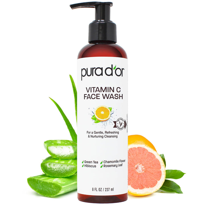 PURA D'OR front bottle shot showing clean packaging and easy use benefit
