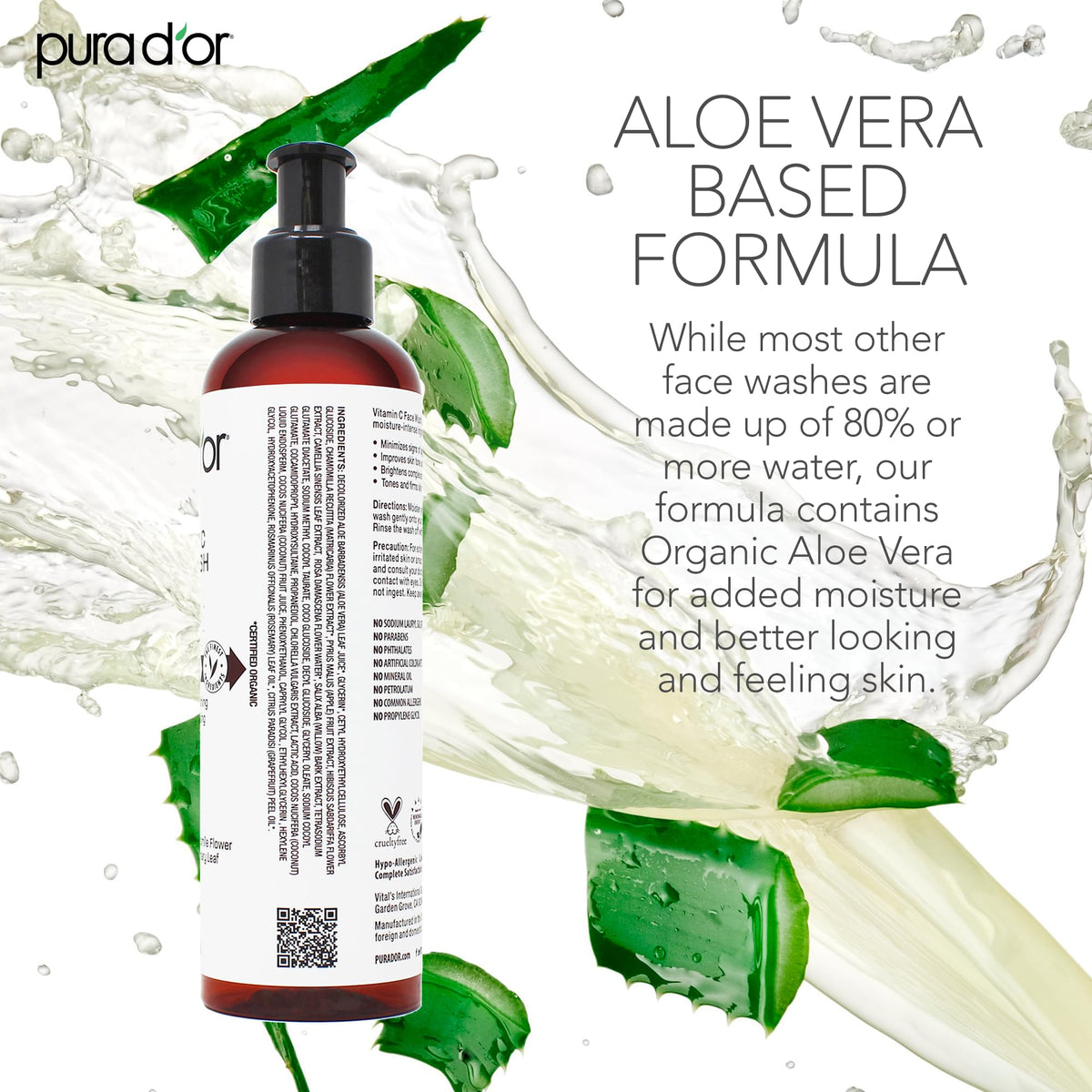 PURA D'OR in a bathroom routine being applied for refreshed skin benefit