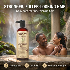 PURA D'OR lather on wet hair demonstrating gentle cleansing and volume