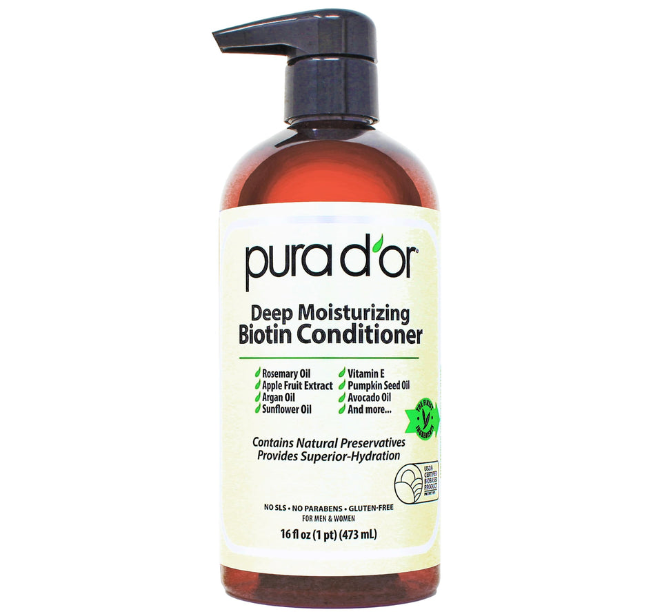 PURA D'OR front bottle 16oz showing product and brand for hydration