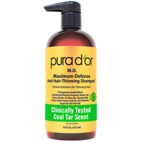 PURA D'OR front bottle view showing packaging and clear product benefit