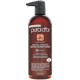 PURA D'OR front bottle showing label and volume benefit