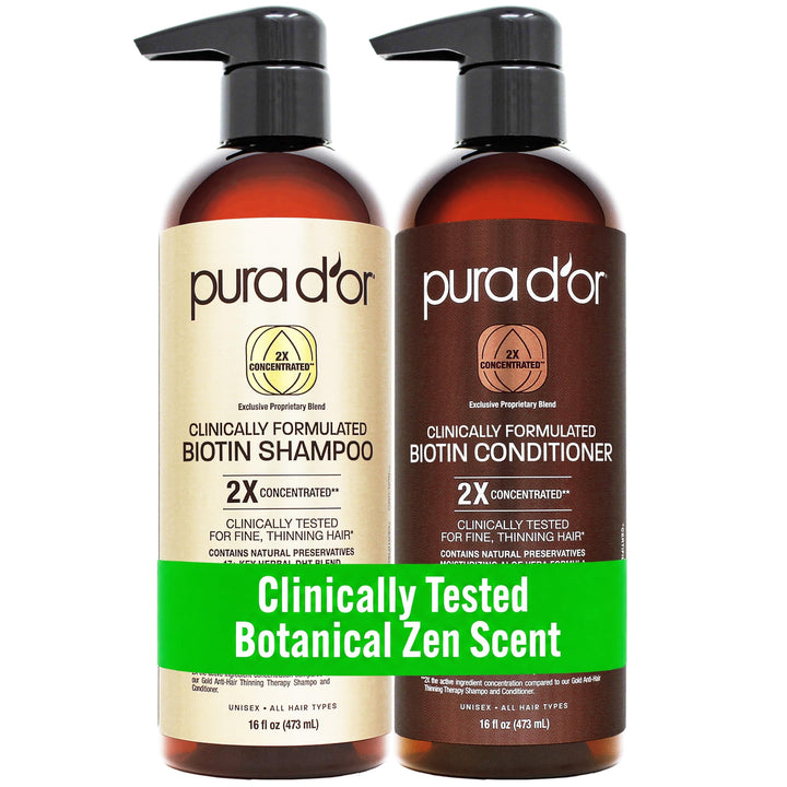 PURA D'OR front view of both 16oz bottles showing packaging and branding benefits