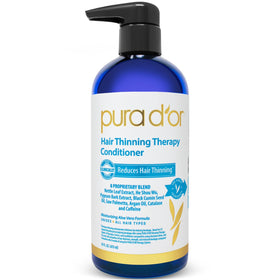 PURA D'OR front packaging bottle showing label and benefits for fuller hair