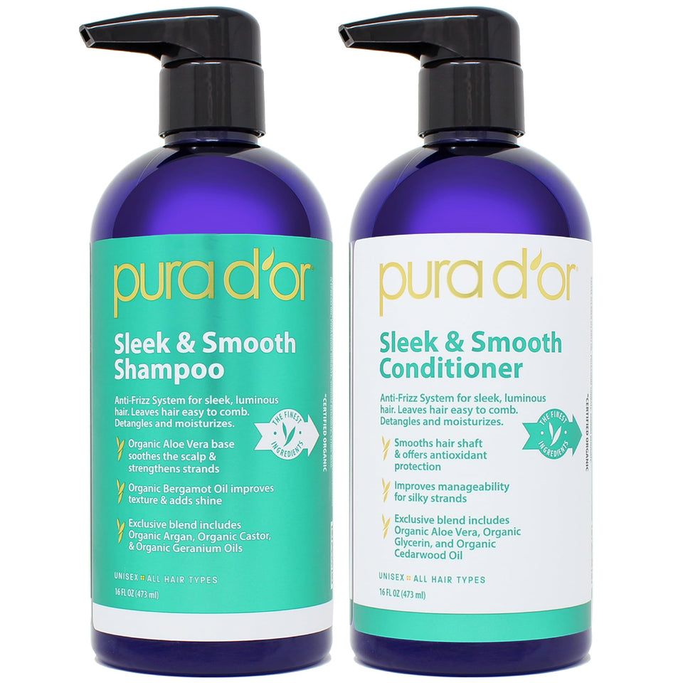 PURA D'OR front packaging showing bottles for easy shelf recognition and product benefits