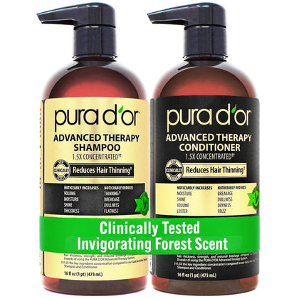 PURA D'OR front packaging showing 16oz duo and benefits