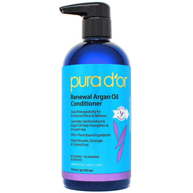 PURA D'OR front packaging showing 16 oz bottle and label benefits