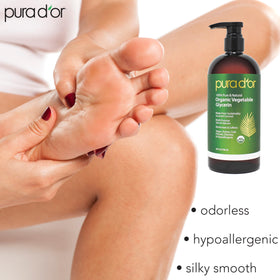 PURA D'OR being applied in hair treatment for improved moisture and manageability