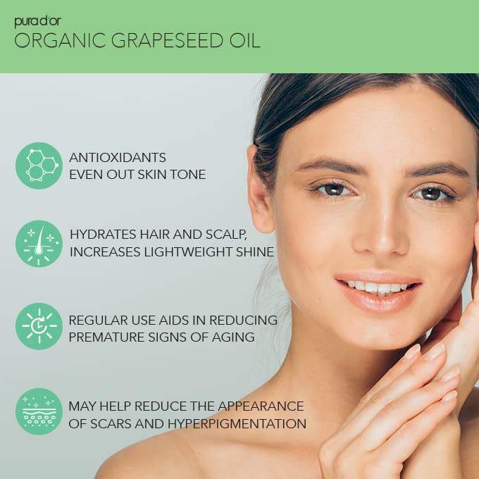 PURA D'OR grapeseed oil applied to scalp for nourishment and shine