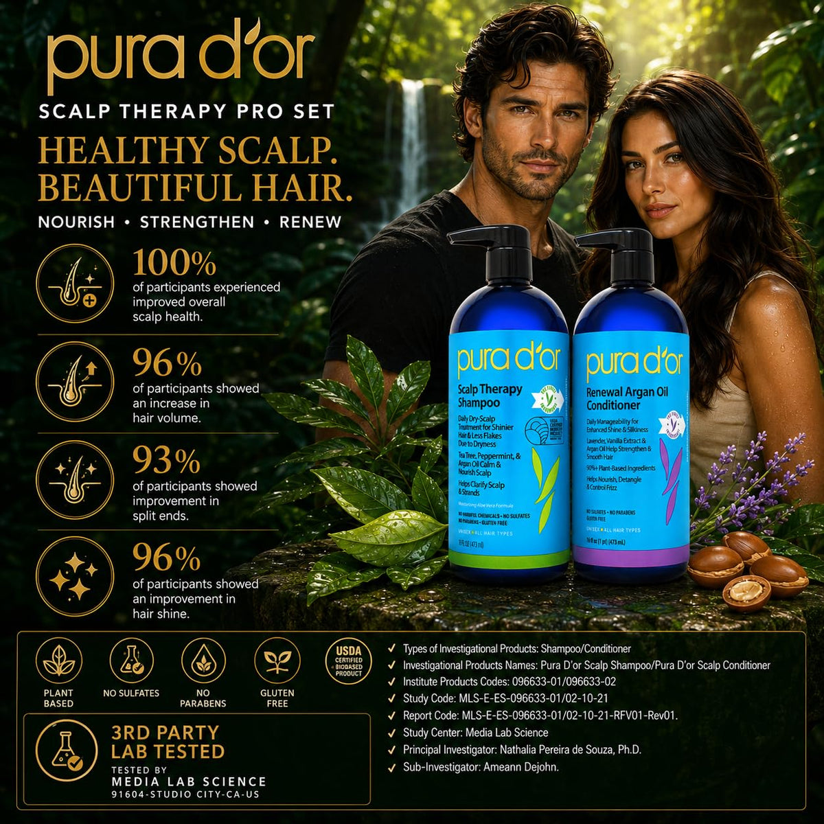 PURA D'OR used at gym as 3-in-1 shampoo conditioner body wash for active lifestyles